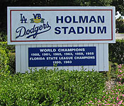 Former Holman Stadium sign in Vero Beach