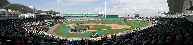 JetBlue Park, during batting practice prior to its debut game on March 3, 2012