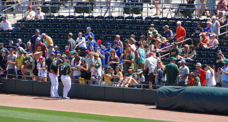 A's spring training autographs, field level sections