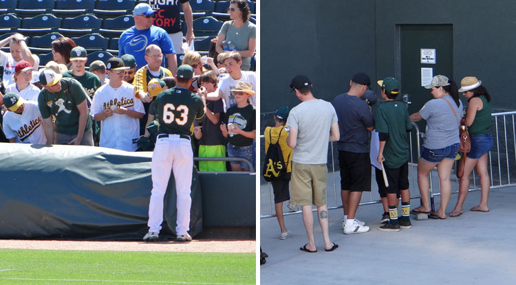 Best spots for A's spring training autographs