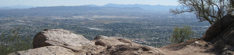 A look across the Valley of the Sun from the Phoenix Mountains