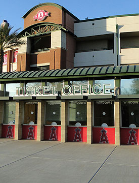 The box office at the Angels' Tempe Diablo Stadium